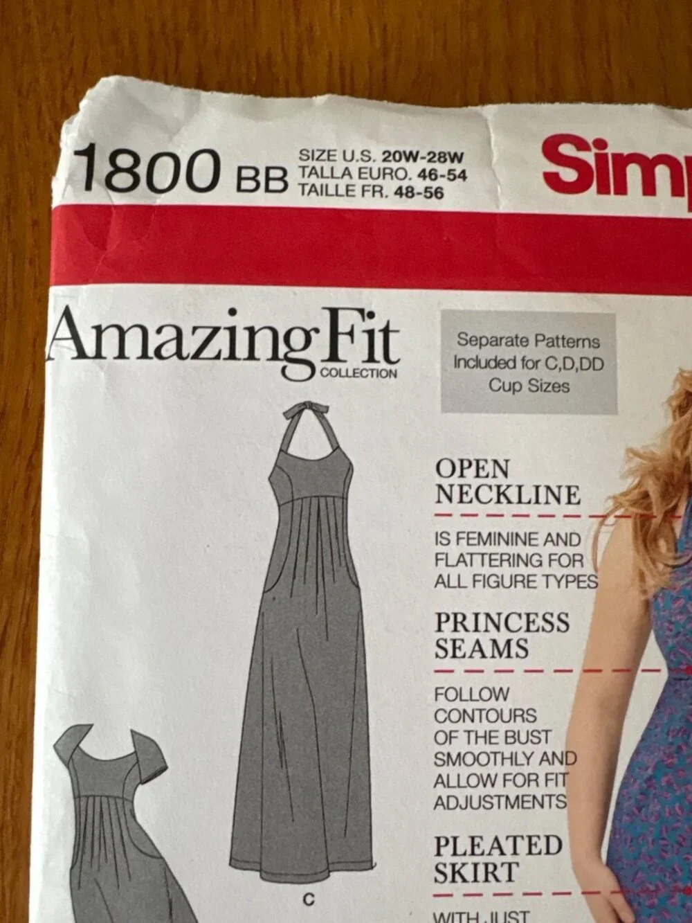 Simplicity Dress Sewing Pattern Womens Size 20W-22W-24W-26W-28W 1800 Uncut